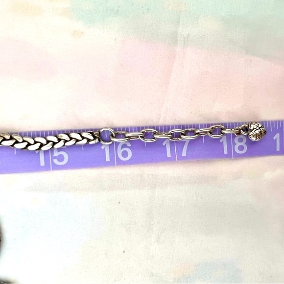 Brighton Etched Linked Panels Bracelet, Adjustable Length, Silver Plated EUC - Picture 9 of 9